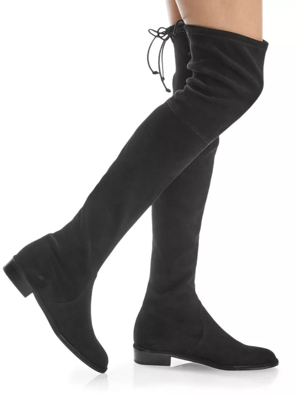 Stuart Weitzman Lowland Black Suede Stretch Over the Knee Boot 5.5 NEW